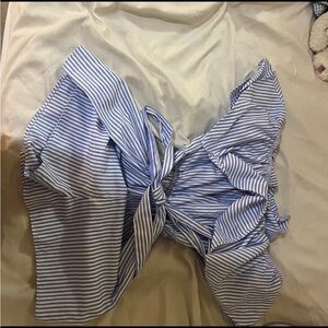 Blue Striped women’s romper